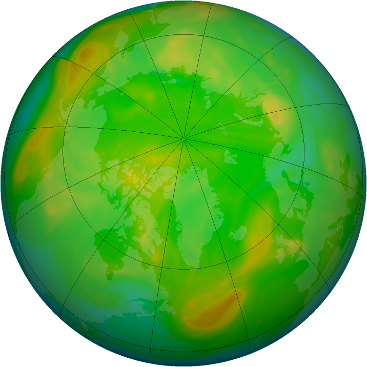Arctic ozone map for 15 June 2005